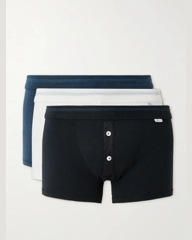 Schiesser Karl Heinz Three-Pack Cotton-Jersey Boxer Briefs Mehrfarbig
