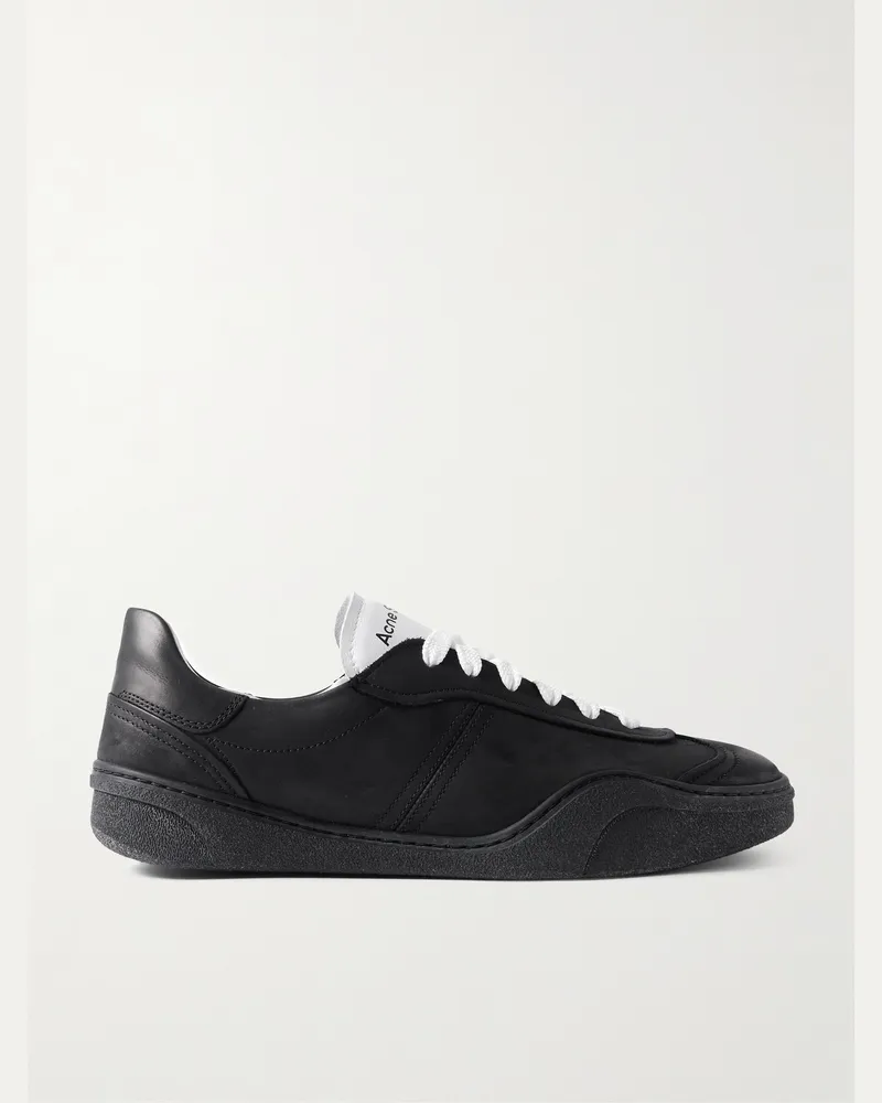 Acne Studios Bars Sneakers aus Nubukleder mit Lederbesatz Schwarz