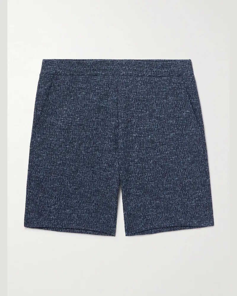 Paul Smith Shorts aus einer strukturierten Baumwoll-Leinenmischung Blau