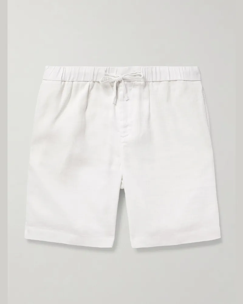 Frescobol Carioca Felipe Straight-Leg Linen and Cotton-Blend Drawstring Shorts White
