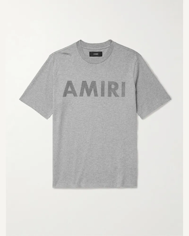 Amiri Stencil T-Shirt aus Baumwoll-Jersey mit Logoprint Grau