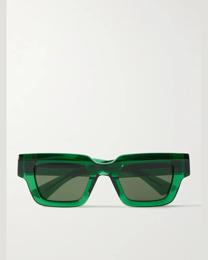 Bottega Veneta Sonnenbrille mit rechteckigem Rahmen aus Azetat Grün