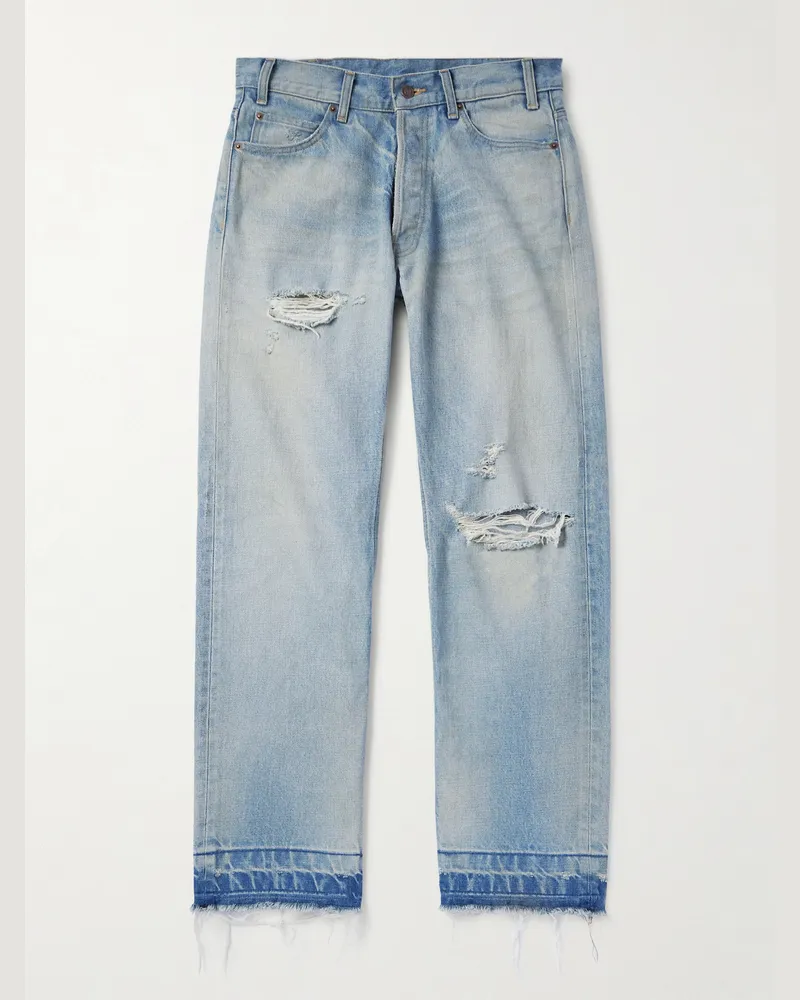 Celine Wesley gerade geschnittene Jeans mit Distressed-Details Blau