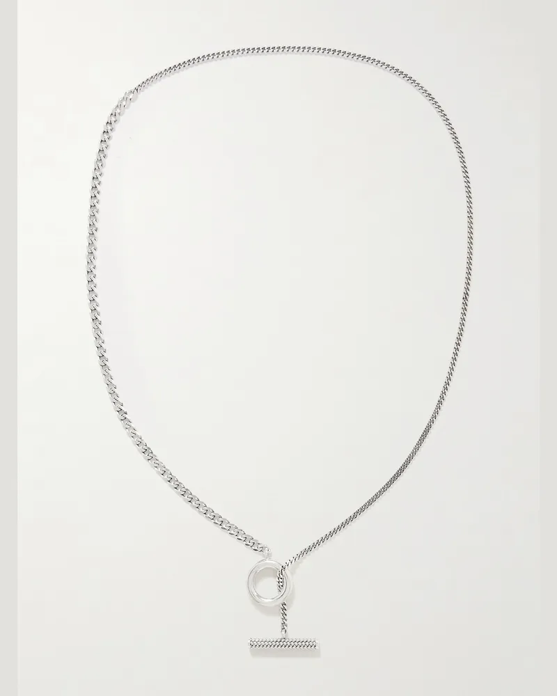 Bottega Veneta Intrecciato Sterling Silver Necklace Silver