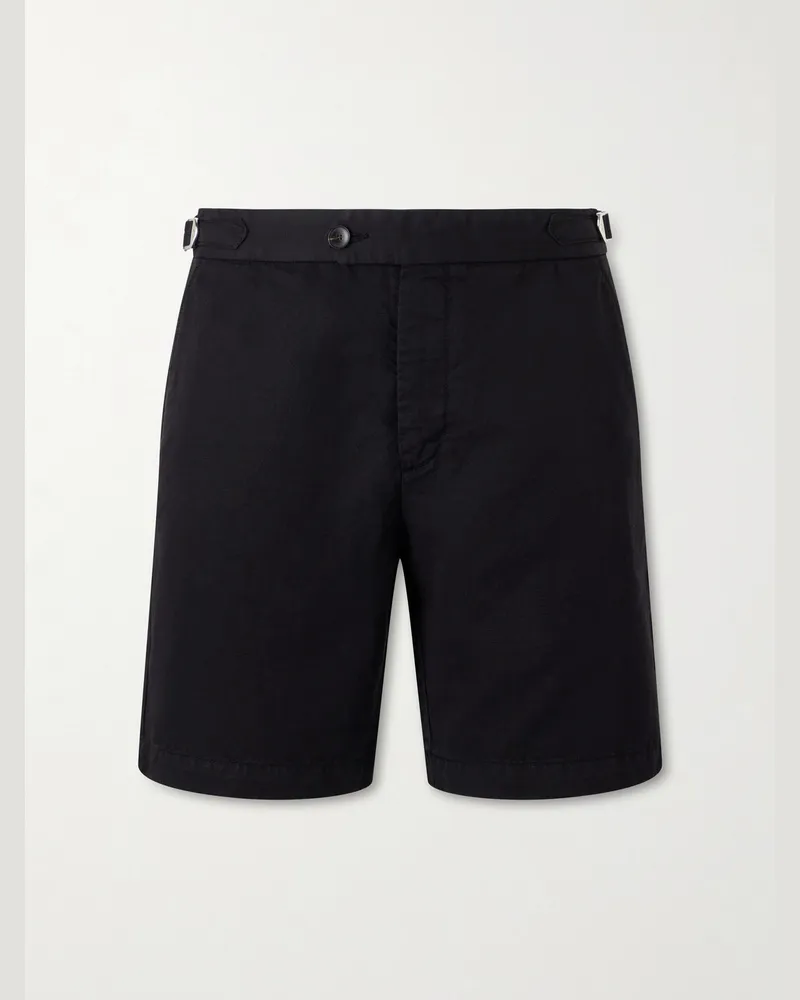 MR P. Straight-Leg Cotton And Linen-Blend Bermuda Shorts Black