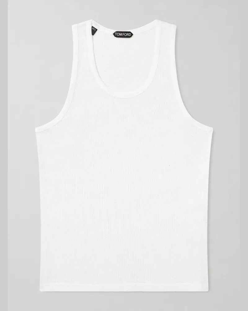 Tom Ford Cotton Mesh Tank Top White