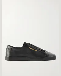 Saint Laurent Andy Moon Sneakers aus Leder mit Logoprint Schwarz