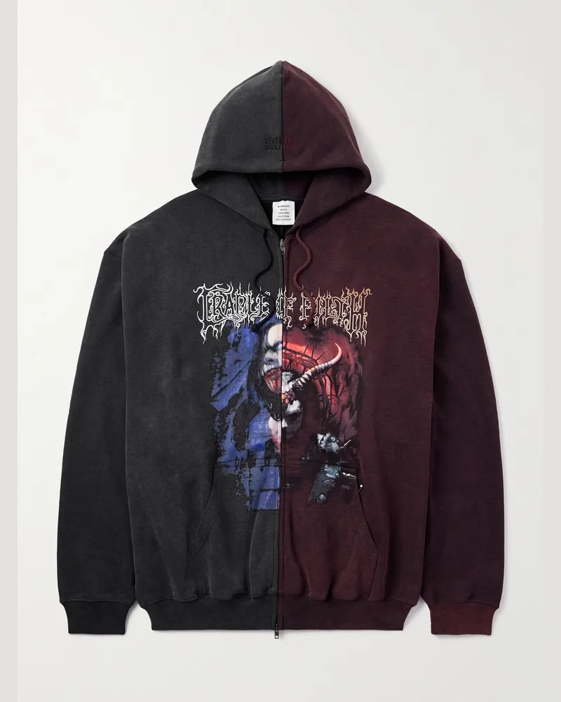 VETEMENTS Cradle of Filth Oversized-Kapuzenjacke aus Jersey aus einer Baumwollmischung Rot