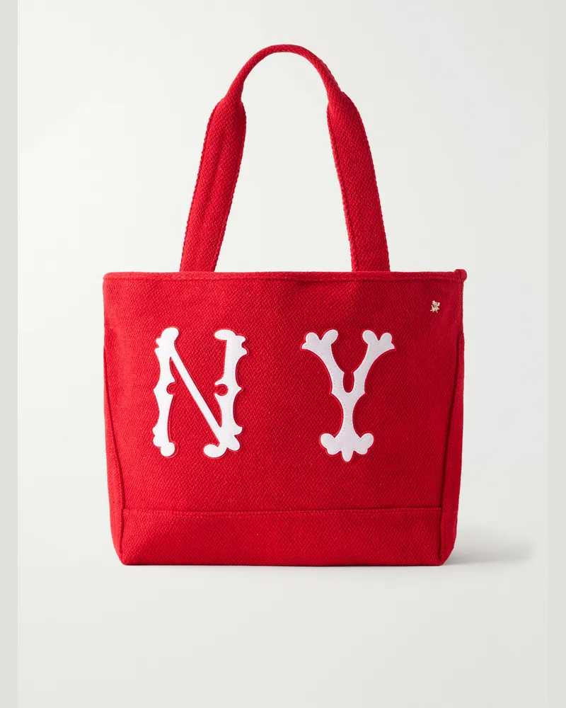 Aimé Leon Dore NY Highlanders Logo-Appliquéd Canvas Tote Red