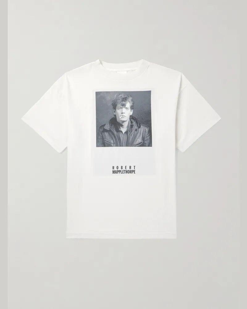 SAINT MXXXXXX Robert Mapplethorpe Printed Cotton-Jersey T-Shirt White