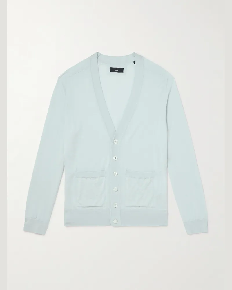 Dunhill Cardigan aus Kaschmir Blau