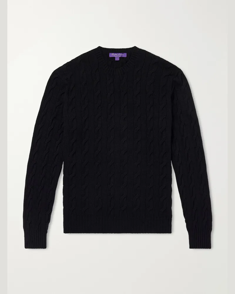 Ralph Lauren Cashmere Cable-Knit Sweater Black