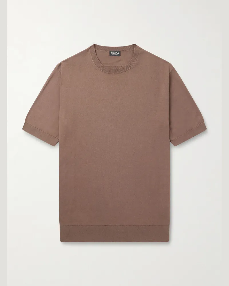 Ermenegildo Zegna T-Shirt aus Baumwolle Braun