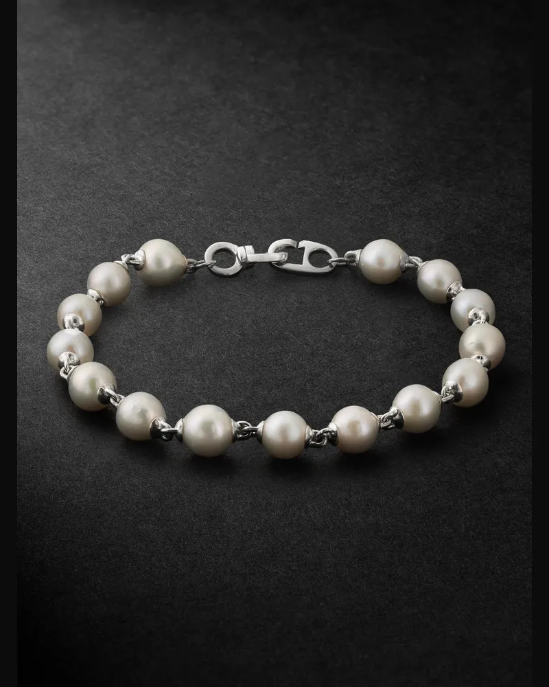 M. Cohen Consi Perlenarmband mit Details aus Sterlingsilber Silber