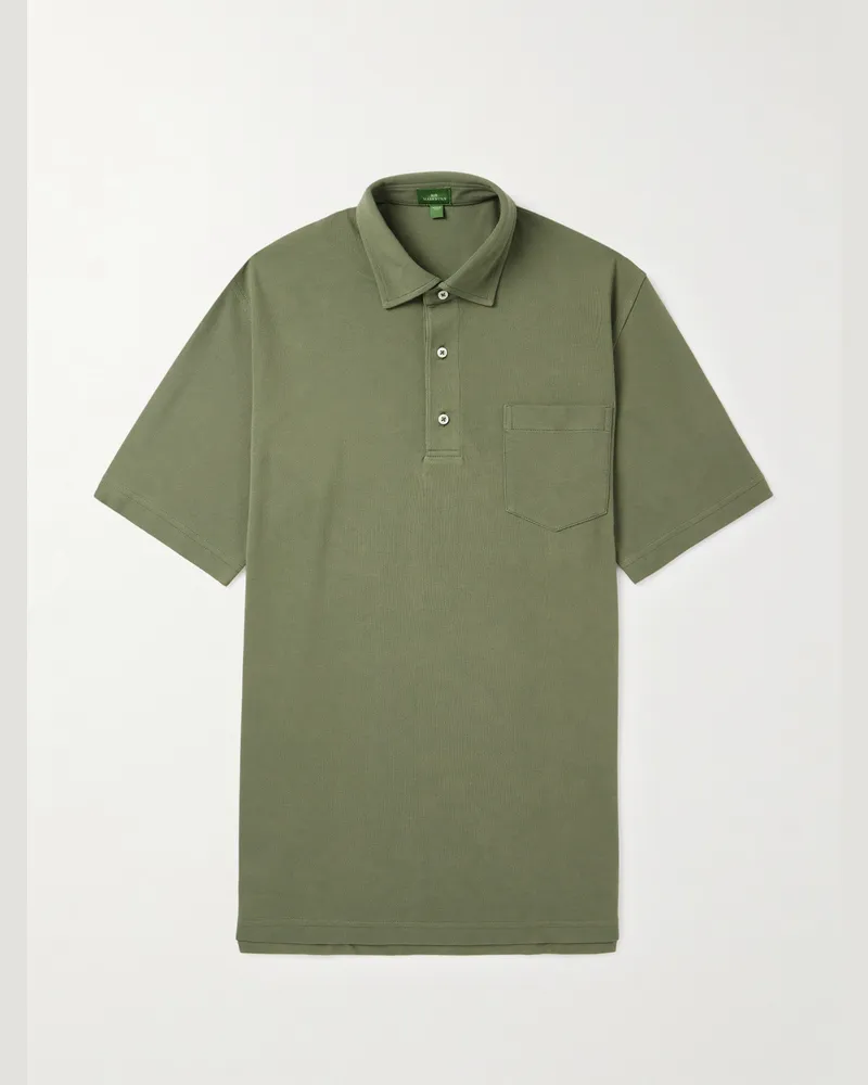 Sid Mashburn Peri Logo-Embroidered Pima Cotton-Piqué Polo Shirt Green