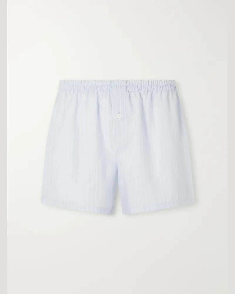Zimmerli Striped TENCEL™ Lyocell Boxer Shorts Blue