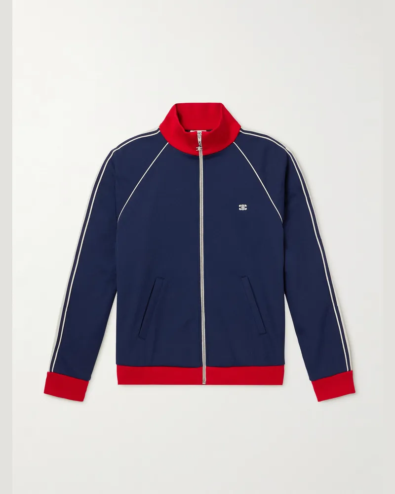 Celine Trainingsjacke aus Jersey mit Webband und Logostickerei Blau