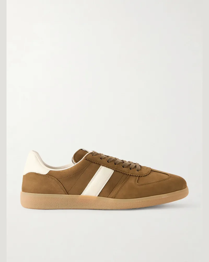 Tom Ford Terence Leather-Trimmed Nubuck Sneakers Green