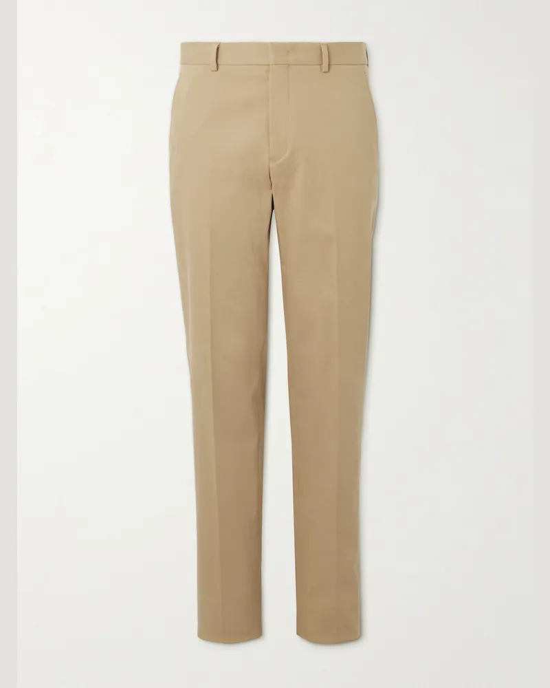 Loro Piana Jarno Austin Straight-Leg Stretch-Cotton Twill Trousers Brown