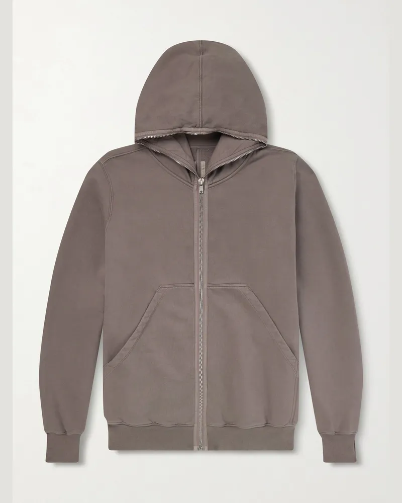 DRKSHDW by Rick Owens Jumbo Kapuzenjacke aus Baumwoll-Jersey mit Reißverschluss Braun