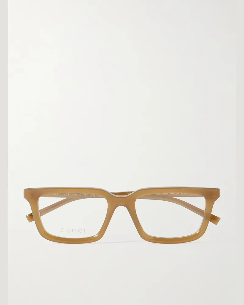 Gucci Brille mit eckigem Rahmen aus recyceltem Azetat Braun