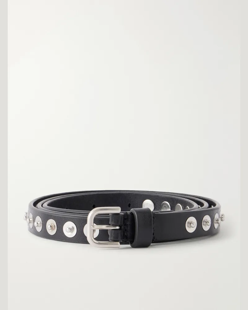 Dries van Noten 2cm Studded Leather Belt Black