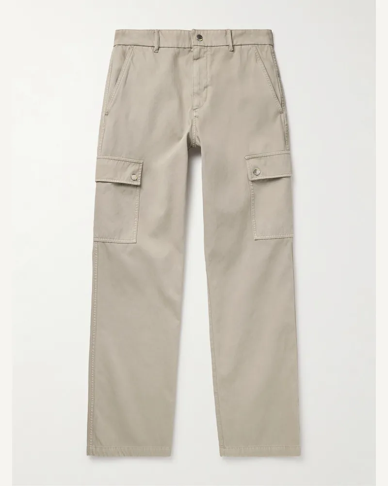 Burberry Gerade geschnittene Cargohose aus Baumwoll-Twill in Stückfärbung Neutral