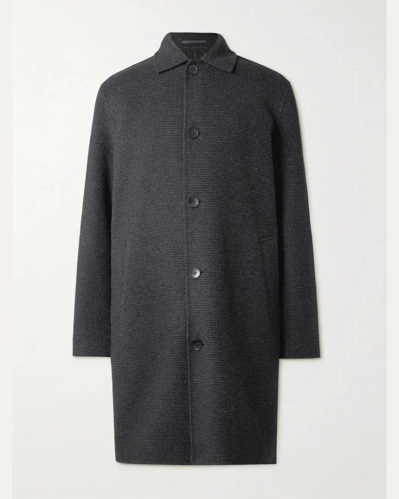 MR P. Checked Double-Faced Wool and Cashmere-Blend Coat Gray