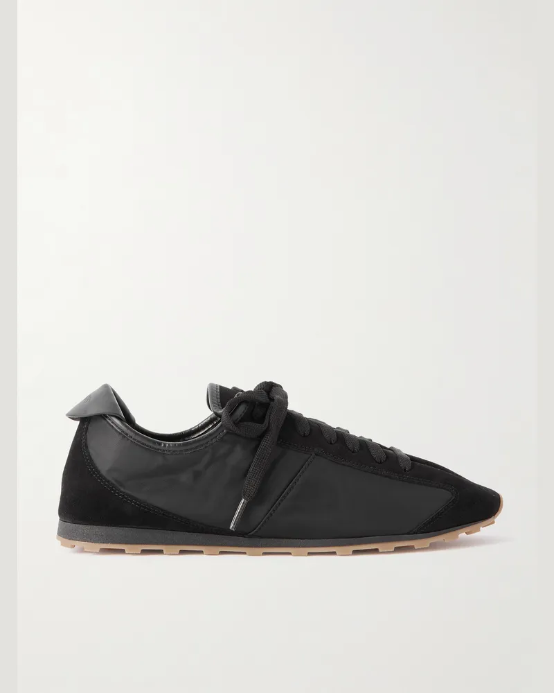 Jacquemus The Tennis Sneakers aus Shell mit Velourslederbesatz Schwarz
