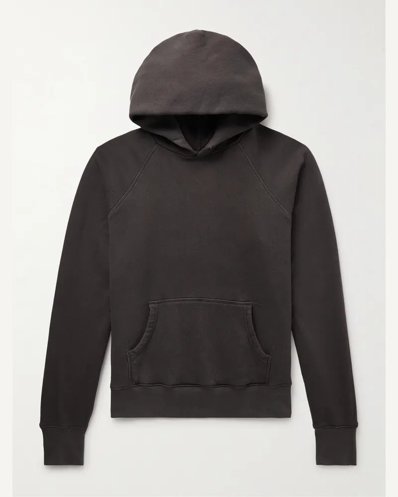 LES TIEN Cotton-Jersey Hoodie Gray