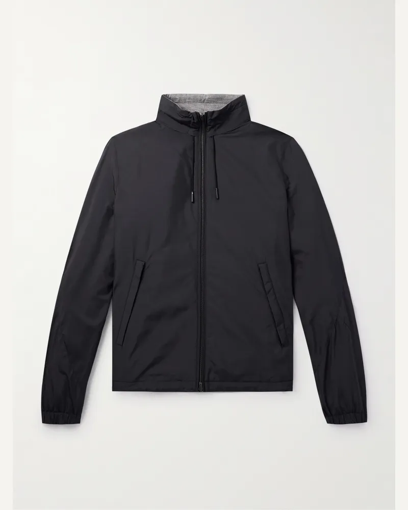 Ermenegildo Zegna Wendbare Jacke aus Shell und Jersey aus einer Mischung aus Kaschmir, Baumwolle und Seide Blau