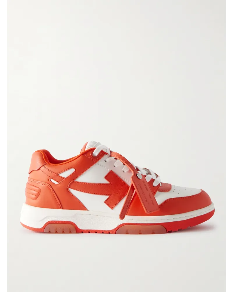 OFF-WHITE Out Of Office Sneakers aus Leder Orange