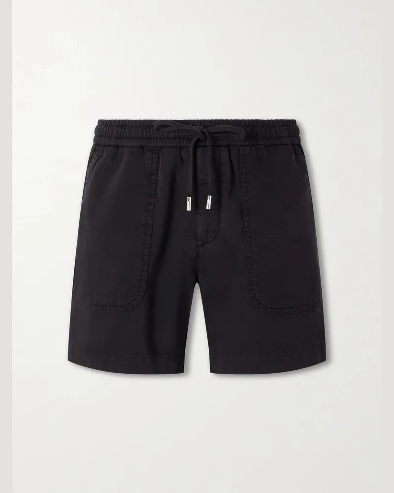 MR P. Straight-Leg Cotton Drawstring Shorts Black