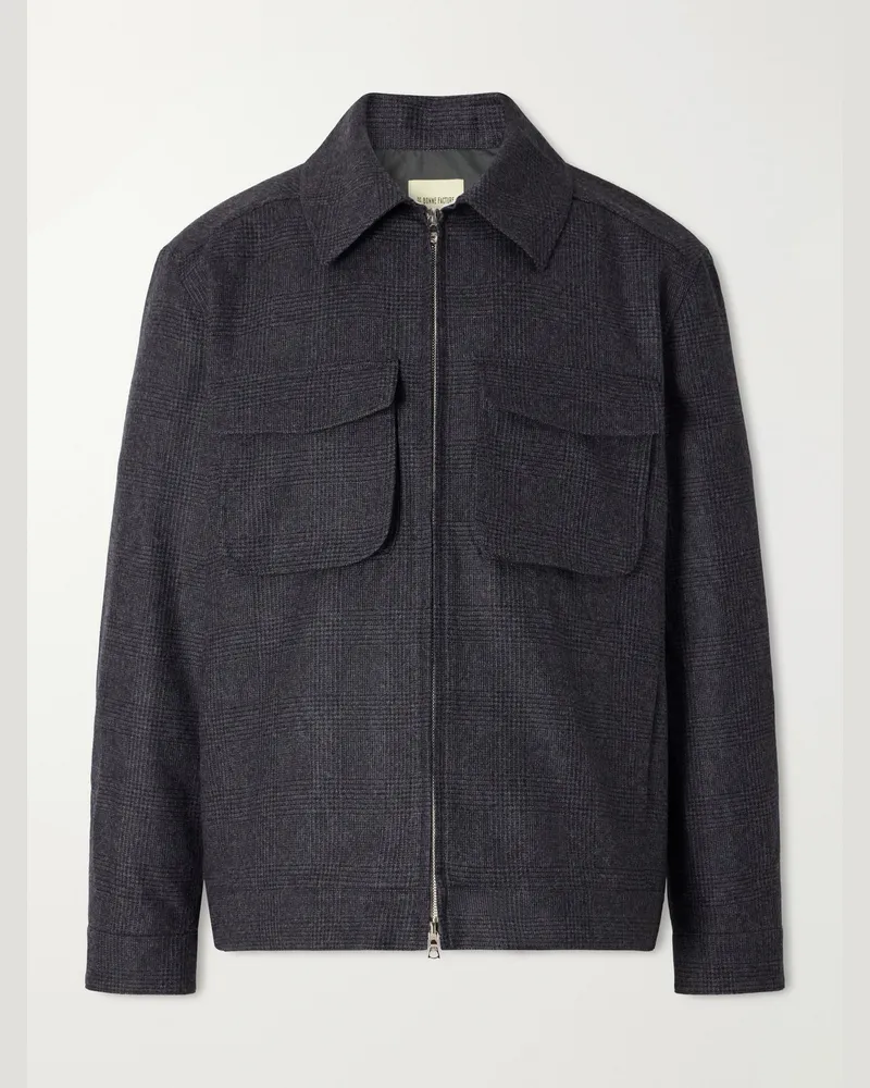 De Bonne Facture Student Prince of Wales Wool-Flannel Jacket Gray