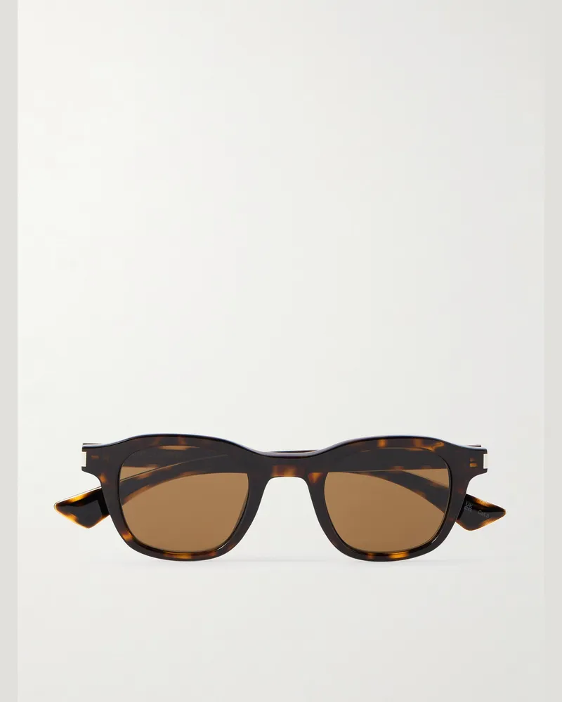Saint Laurent Panthos Round-Frame Tortoiseshell Acetate Sunglasses Tortoiseshell