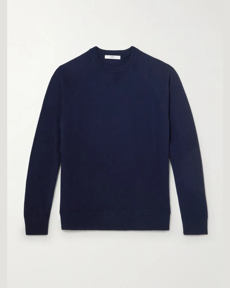 MR P. Charlie Pullover aus einer Merinowoll-Kaschmirmischung Blau