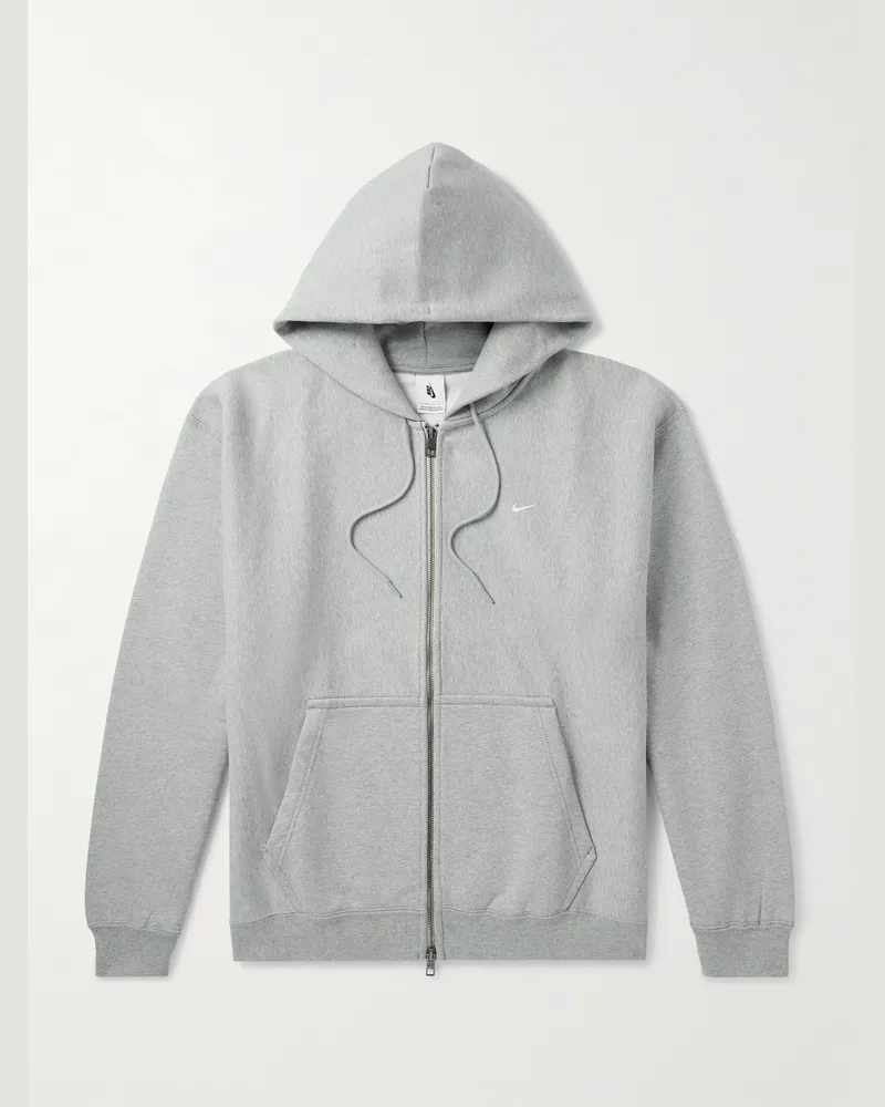 Nike Solo Swoosh Kapuzenjacke aus Jersey aus einer Baumwollmischung mit Logostickerei Grau