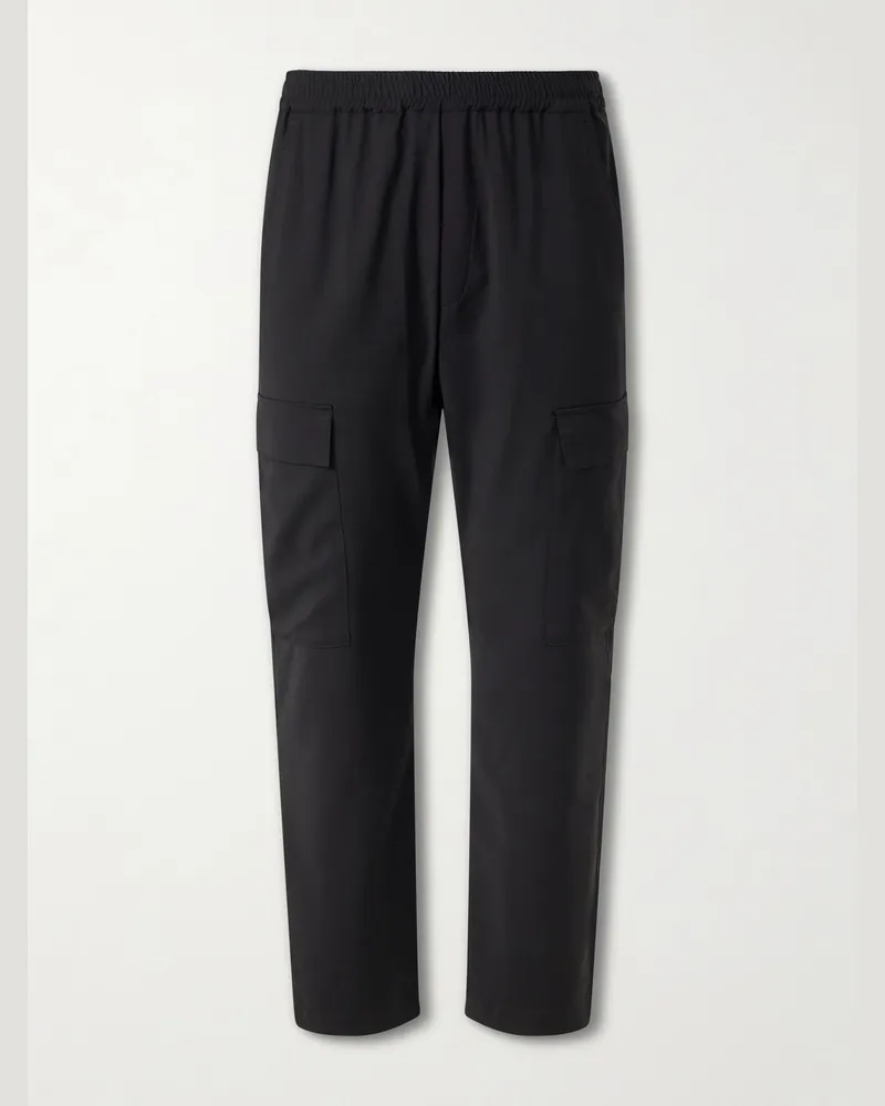 BARENA Straight-Leg Virgin Wool-Gabardine Cargo Trousers Black