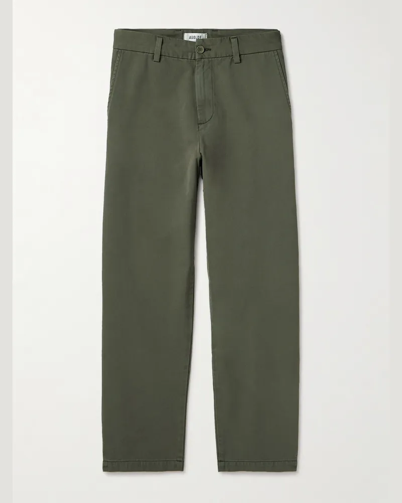 AGOLDE Vinson weit geschnittene Chino aus Baumwoll-Twill Grün