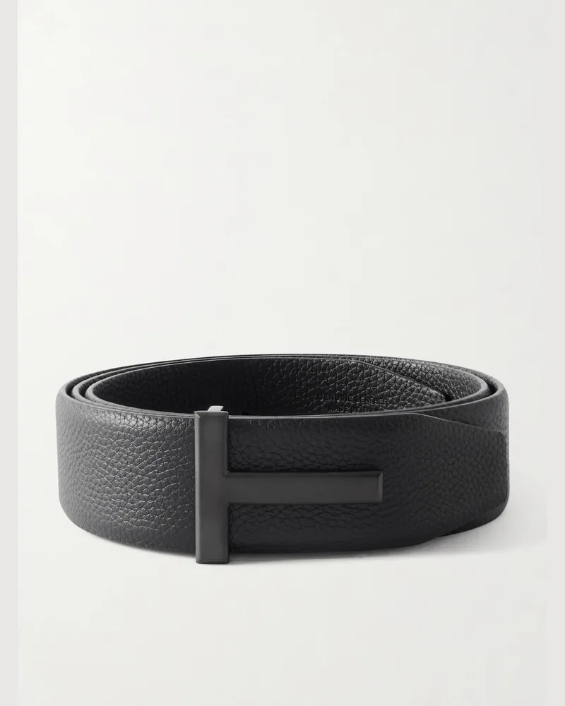 Tom Ford 4cm Full-Grain Leather Belt Black
