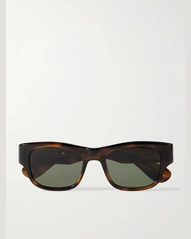 Garrett Leight Shasta polarisierte Sonnenbrille mit D-Rahmen aus Azetat in Schildpattoptik Horn