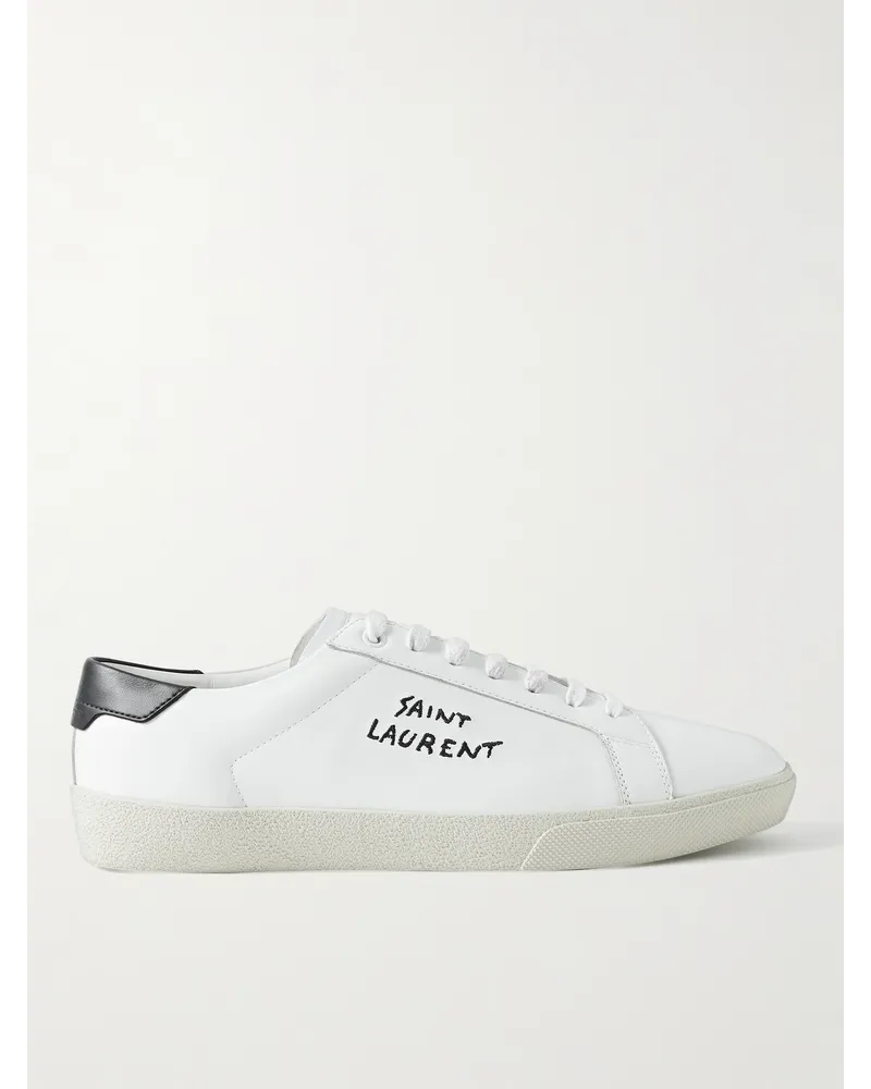 Saint Laurent SL/06 Court Classic Sneakers aus Leder mit Logostickerei Weiß