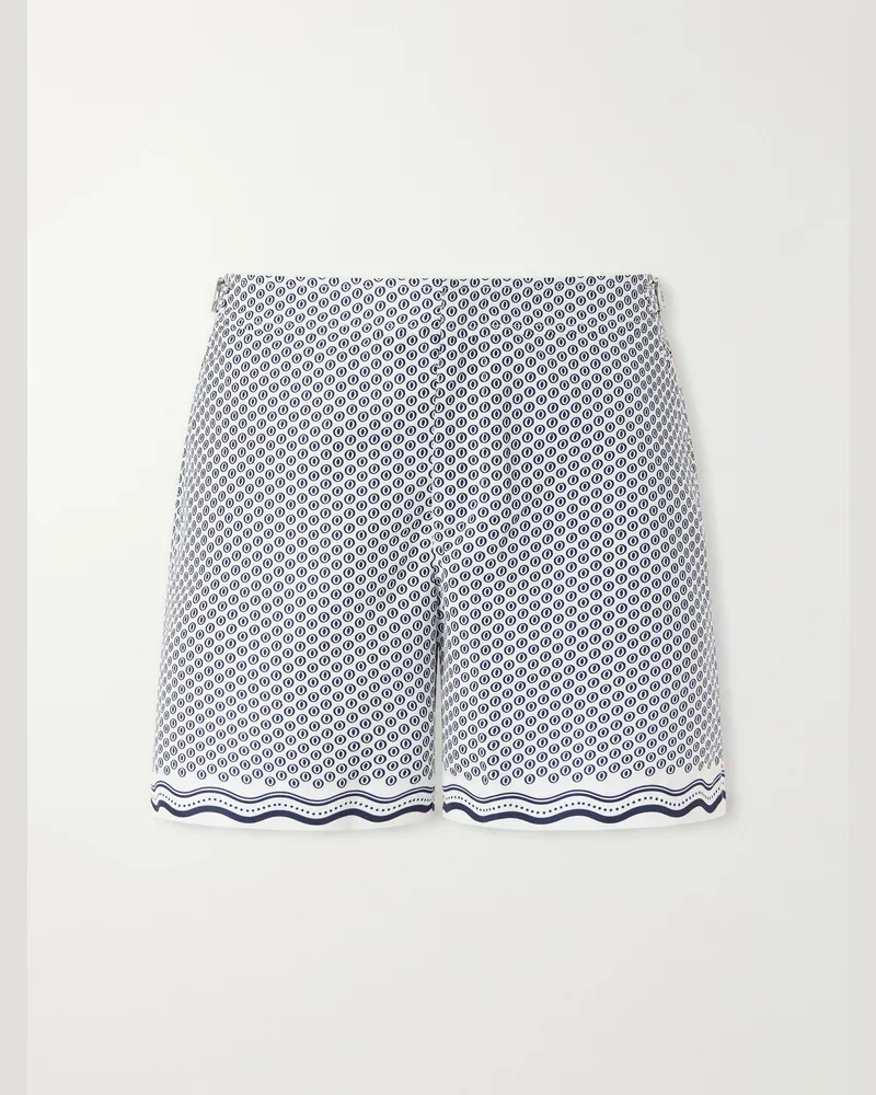 Orlebar Brown Bulldog Passetto Straight-Leg Mid-Length Printed Swim Shorts Blue