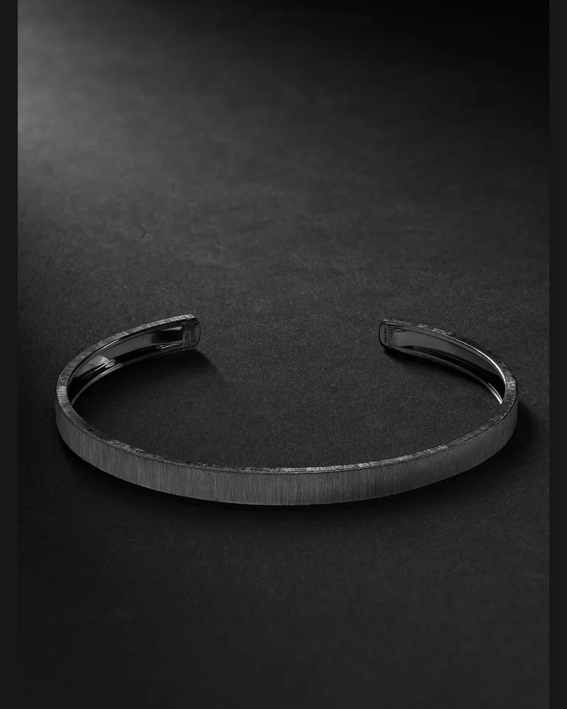 Buccellati Macri Blackened White Gold Bangle Silver