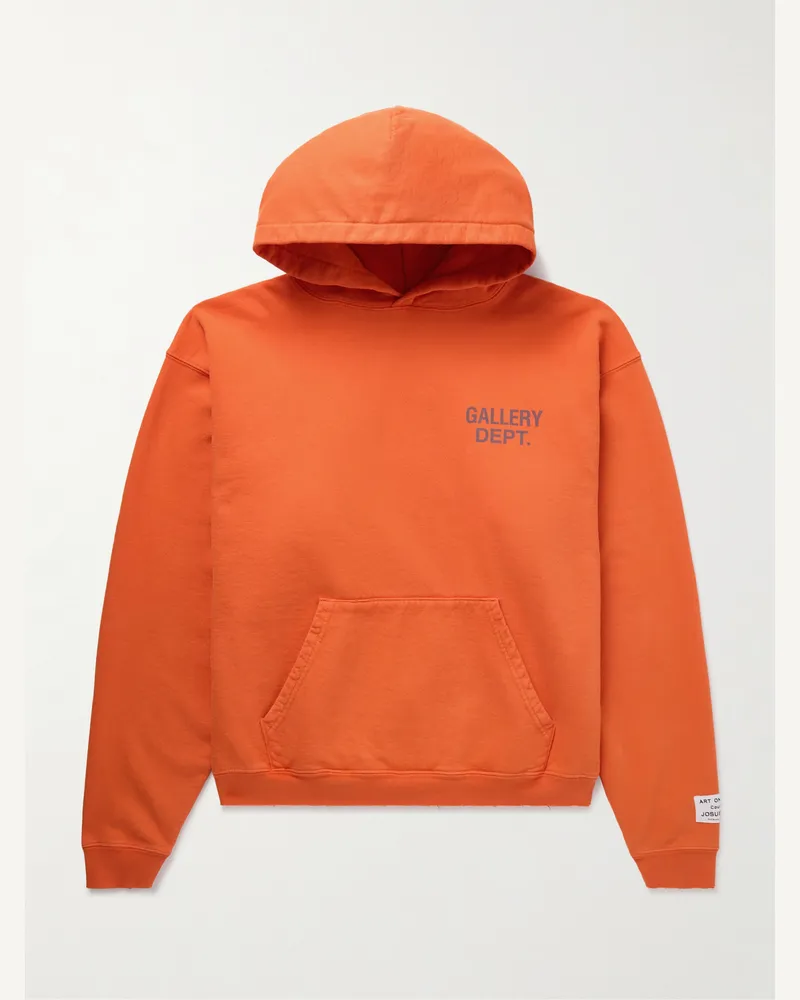 GALLERY DEPT. 90 Oversized-Hoodie aus Baumwoll-Jersey mit Logoprint Orange