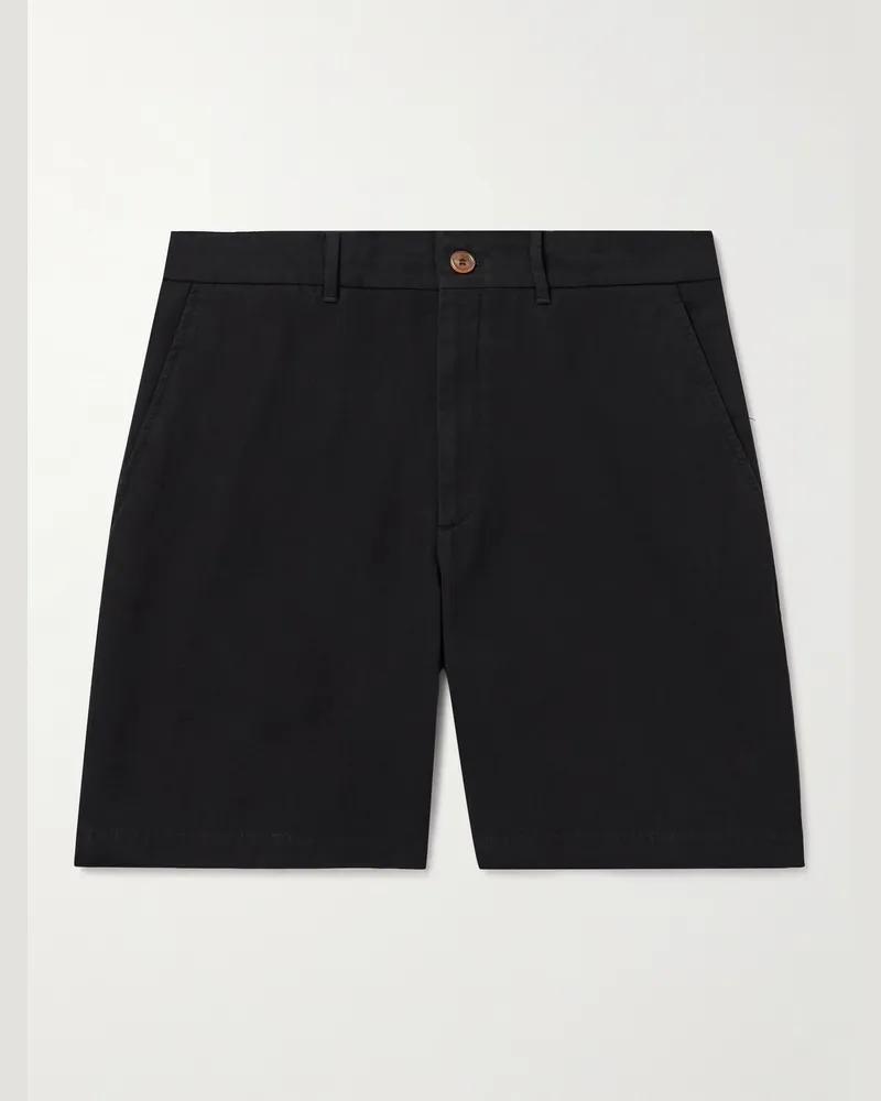 Brunello Cucinelli Gerade geschnittene Bermudashorts aus Baumwoll-Twill Schwarz