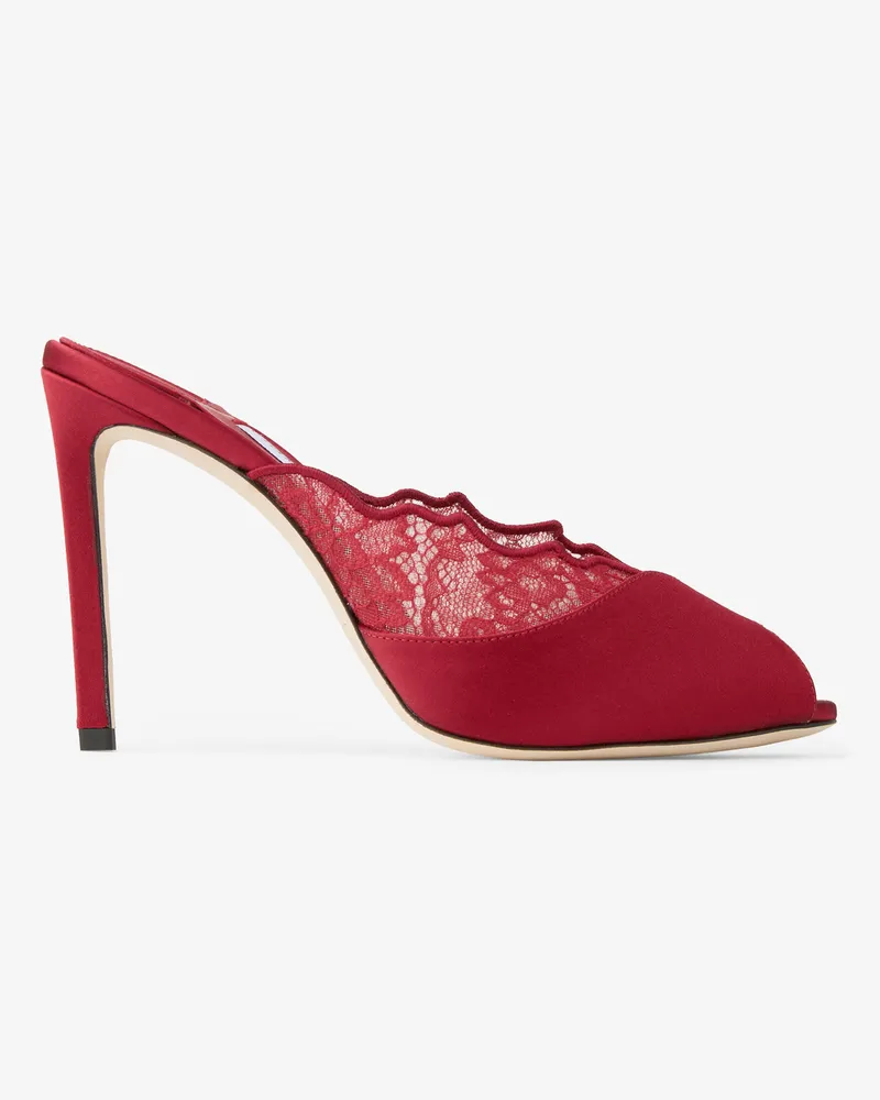 Jimmy Choo Brigitte Mule 100 Rubinrot
