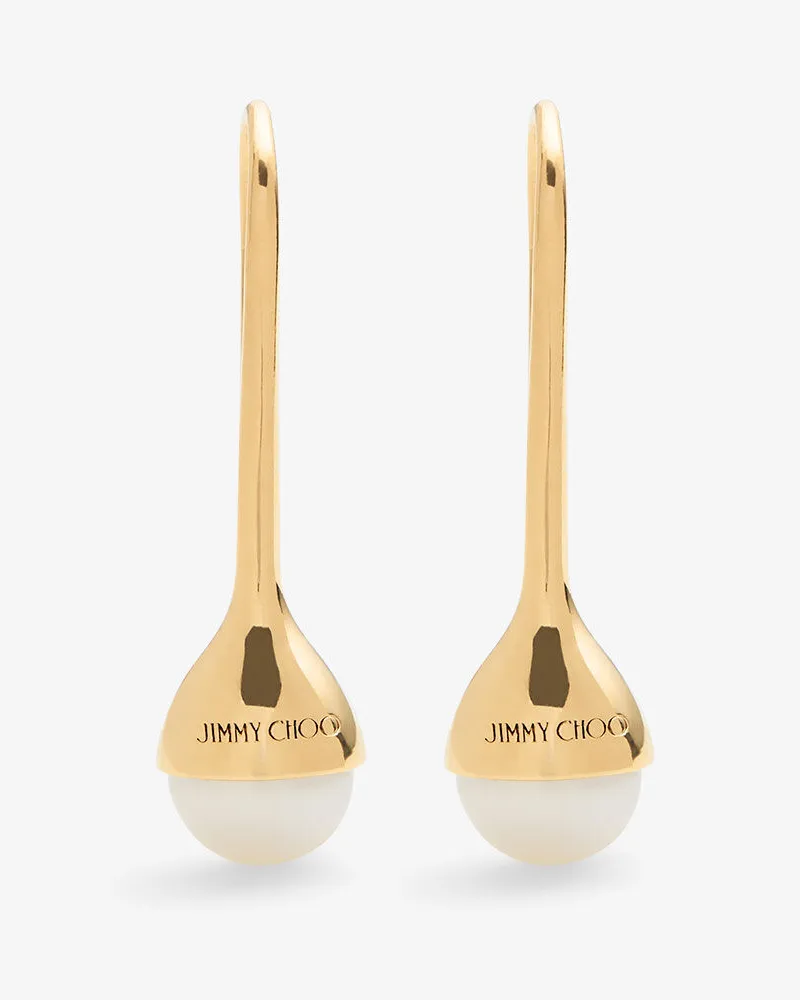 Jimmy Choo Drop Pearl Earrings Gold