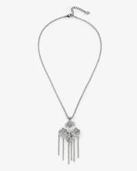 Jimmy Choo Heart Drop Necklace Silber