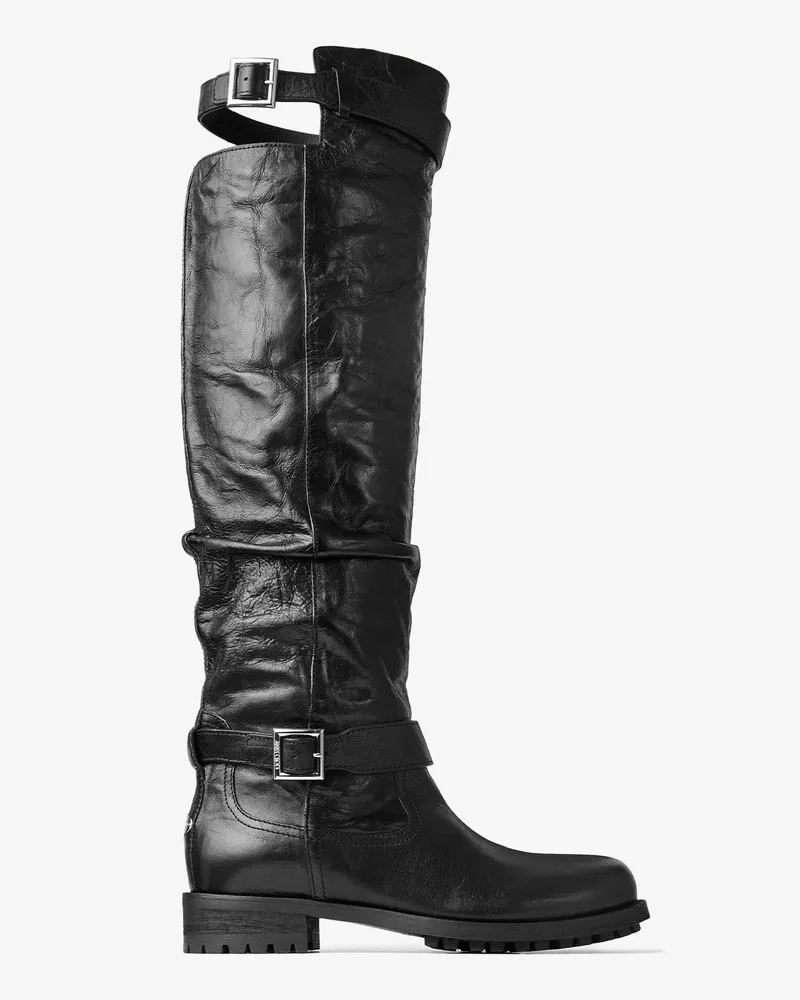 Jimmy Choo Biker Knee Boot Schwarz